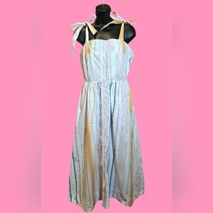 Striped Maxi Dress with Tie Straps